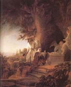 Christ and St Mary Magdalene at the Tomb (mk25) REMBRANDT Harmenszoon van Rijn